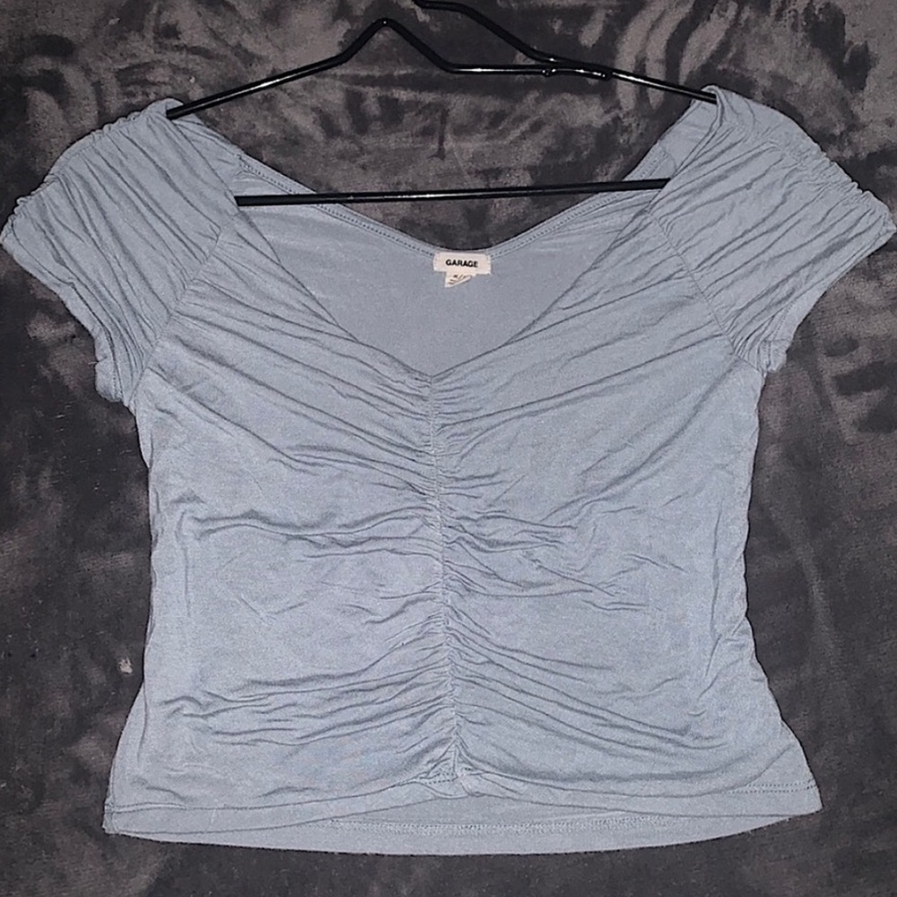 Baby Blue Garage Crop Top